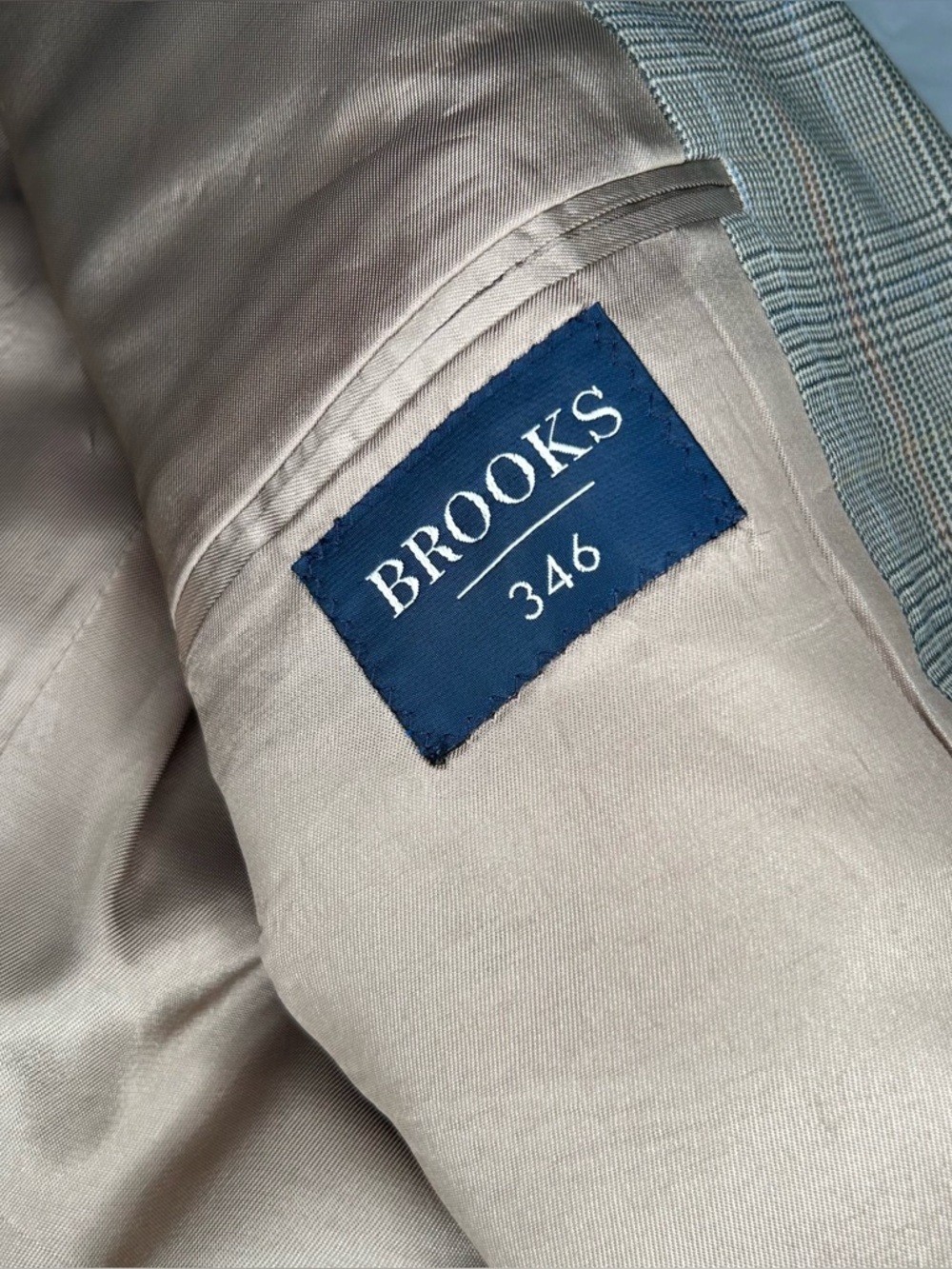 Brooks Brothers 346 Blazer Mens 42S Glenn Plaid Jacket Sport Coat Tan Classic 2 - Picture 8 of 10